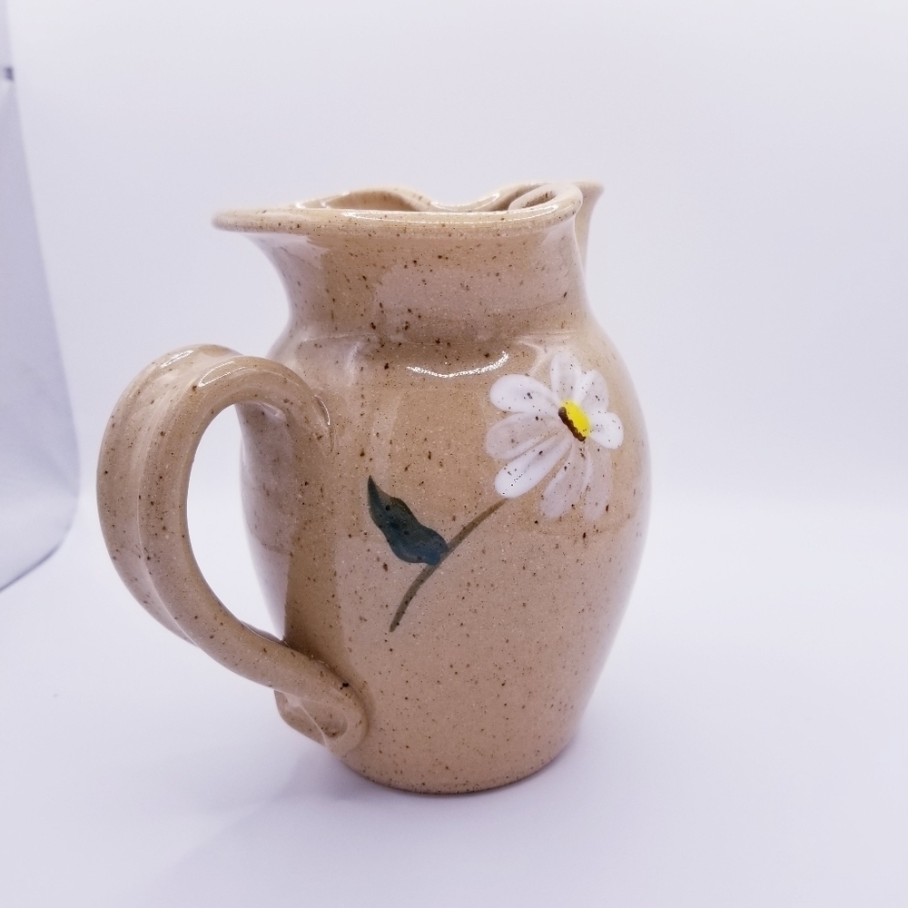 Three Rivers Pottery Floral Daisy Stoneware Pitcher - Picture 3 of 9